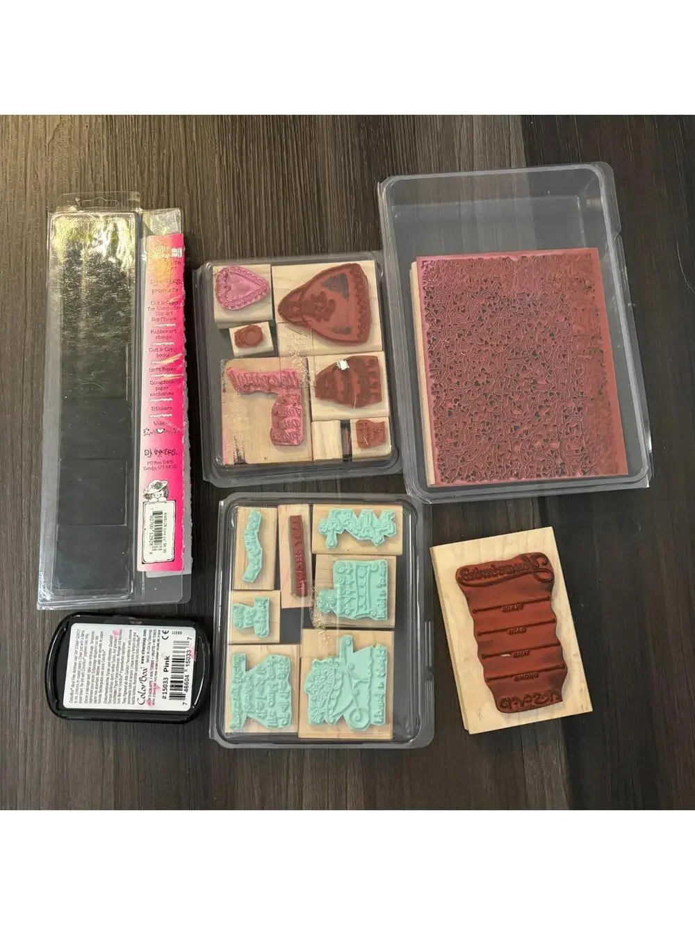 22 Rubber Stamps on Wood Stamp Kits Wood Stampin Up Rubber Art Crafts Lot
